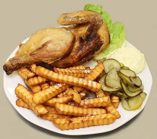 Poulet halb